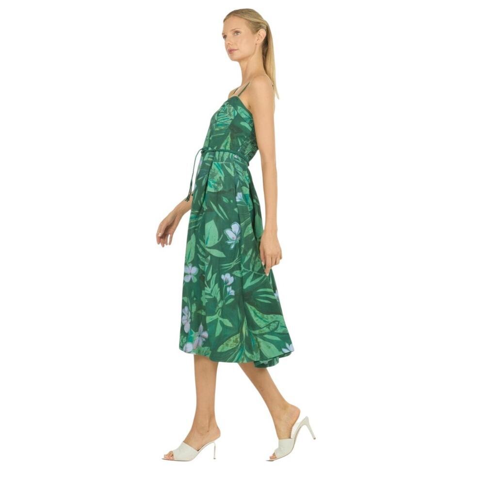 NWT Wisteria Dress Super Natural by Secret Mission Green Tropical Midi Small - Picture 2 of 5